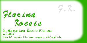 florina kocsis business card